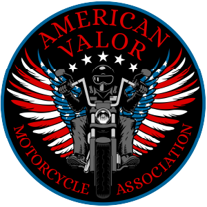 The official emblem of the American Valor Motorcycle Association®, founded January 2024.